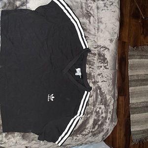 Black adidas cropped workout top